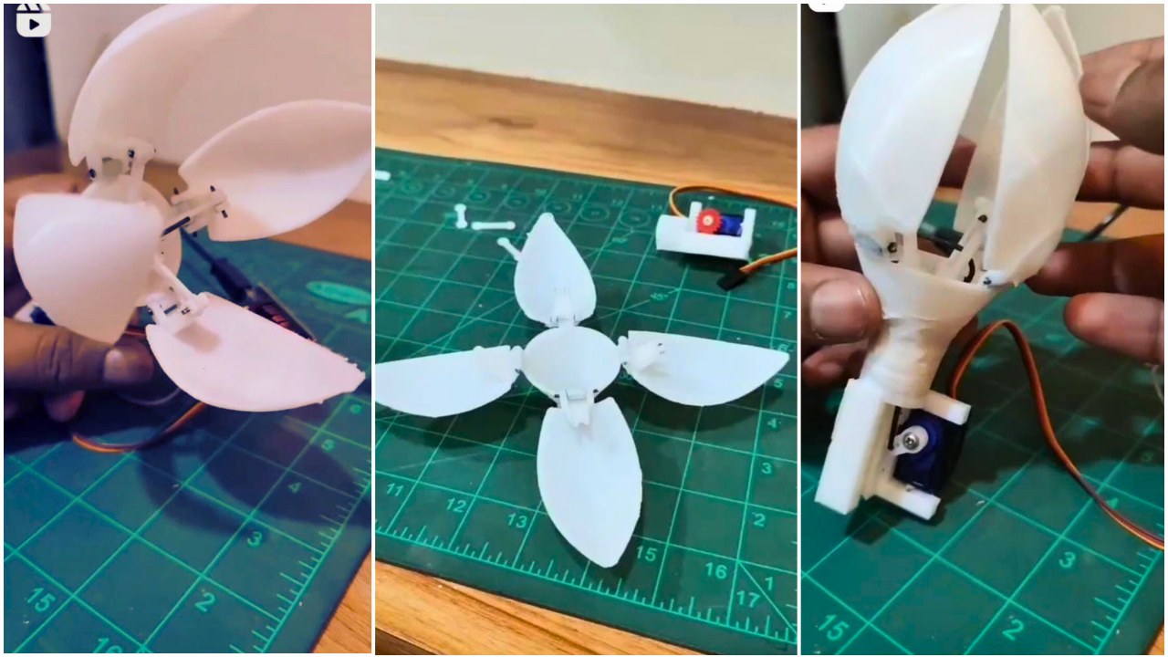DIY Blooming Electronic Flower made of 3D Printer